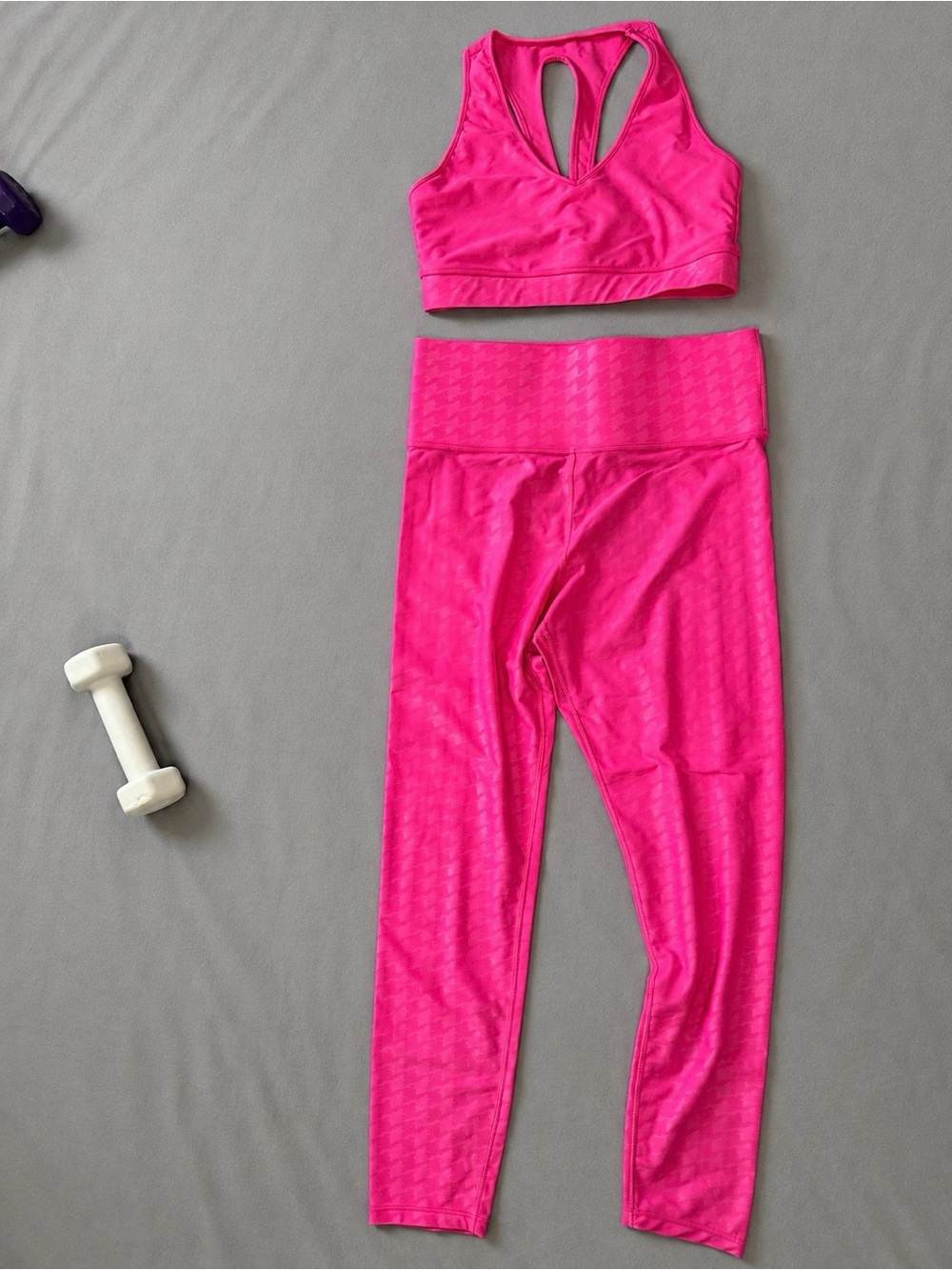 Carbon38 Hot Pink Sports Bra and Legging Set